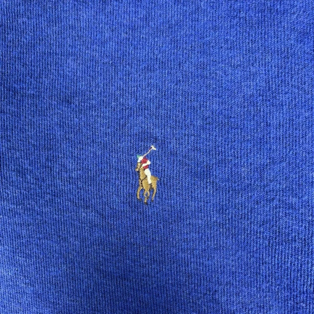 Polo Ralph Lauren Estate Rib 1/4 Zip Sweater Blue Men's Large Cotton